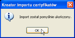 Instalacja certyfikatu publicznego w Windows XP - krok 9.
